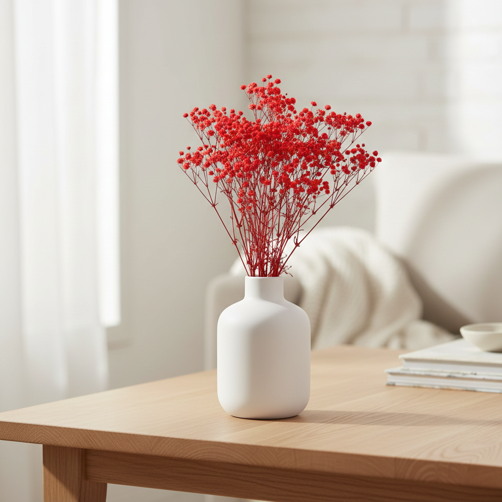Stabilizovaná Gypsophila červená – elegantní květina pro romantické dekorace